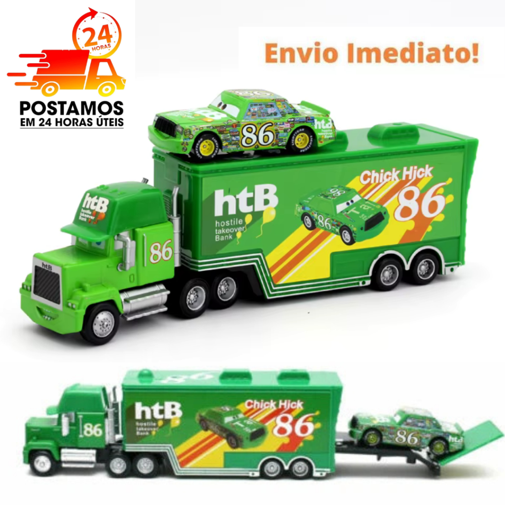 Brinquedo Carreta Chick Hicks Filme Carros 1 Mack Caminhão Disney Pixar Brinquedo Para Crianças Meninos