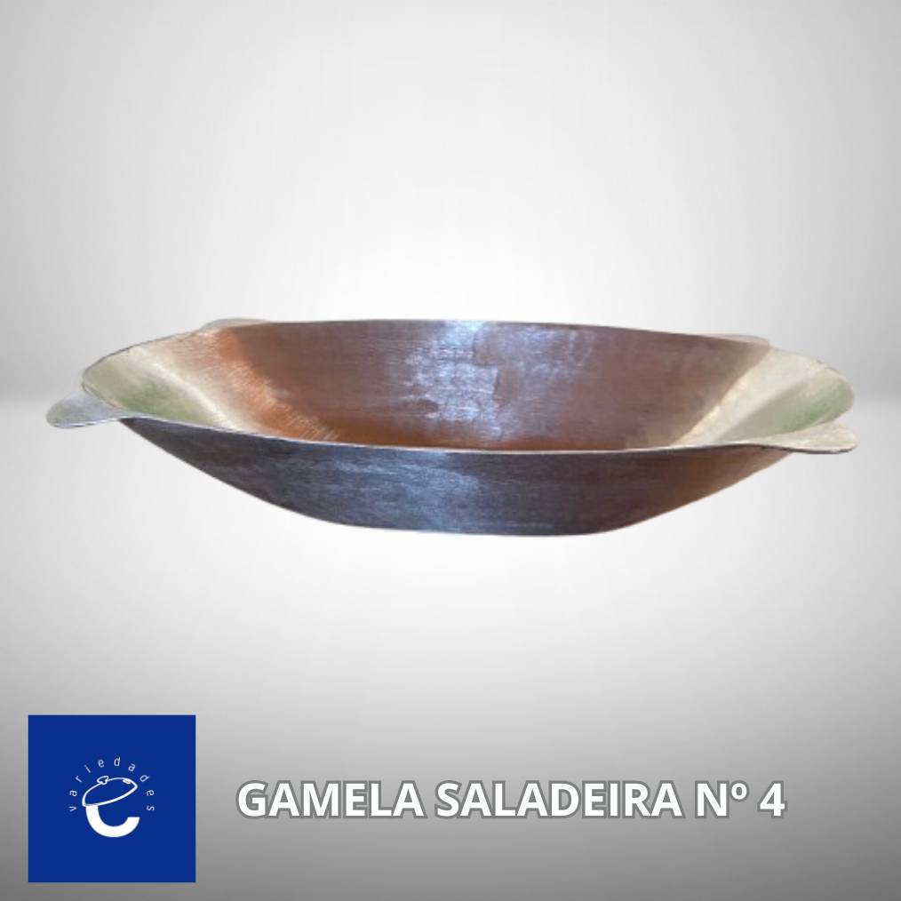 Gamela SALADEIRA Nº4 - 7 litros - Alumínio Fundido Batido Polido Rústico - Gamela artesanal 4