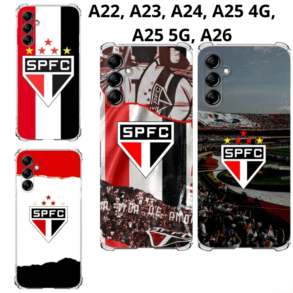 A22, A23, A24, A25 4G, A25 5G, A26 Capa Inspirada no Tricolor Capinha Case TPU Time São Paulo SPFC