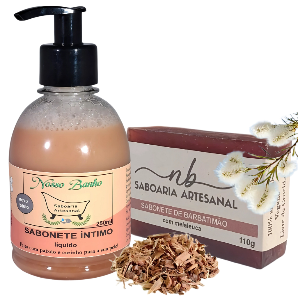 Kit Sabonete Íntimo Líquido + Barra com Melaleuca para Candidíase