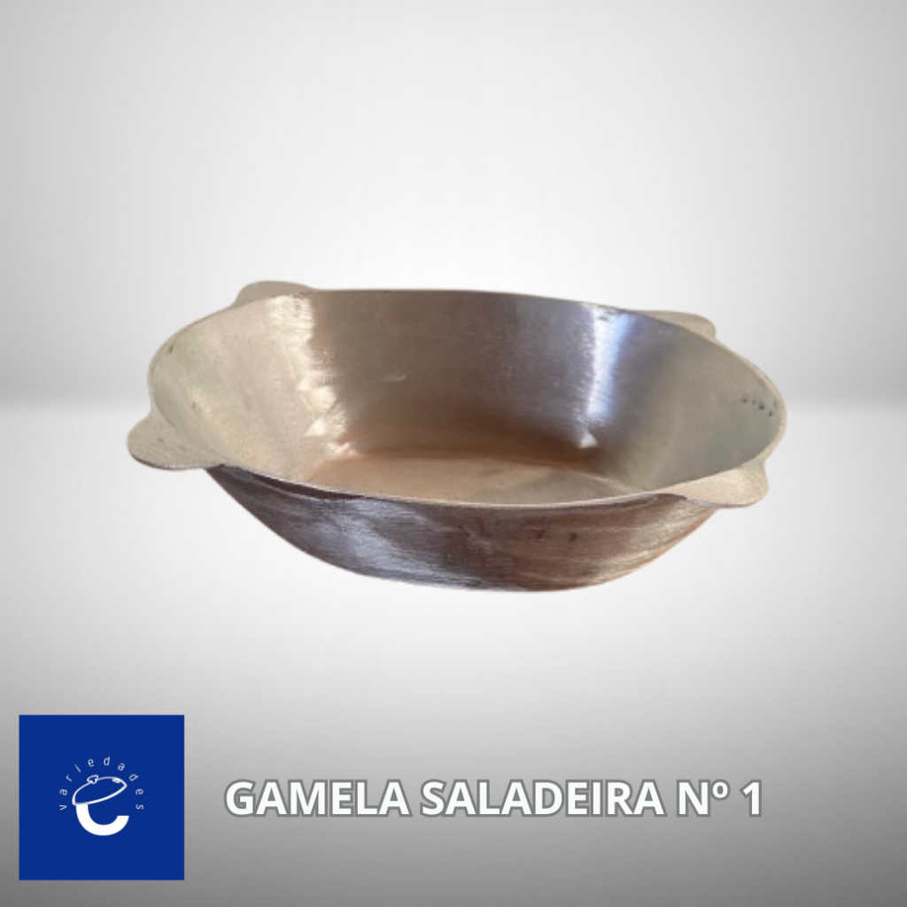 Gamela SALADEIRA Nº1 - 2,5 litros - Alumínio Fundido Batido bem polido - Gamela Artesanal