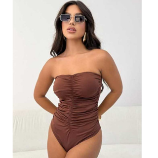 Body Tomara que Caia Bory  Femenino  Detalhe Franzido com Bojo em Suplex em Oferta na Shopee