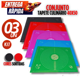 Conjunto KIT 3/2/1 Tapete Culinário 40X50 de Silicone Para Casa Cozinha Pão Doce Massas Antiaderente Tapete Para Assar em Oferta na Shopee