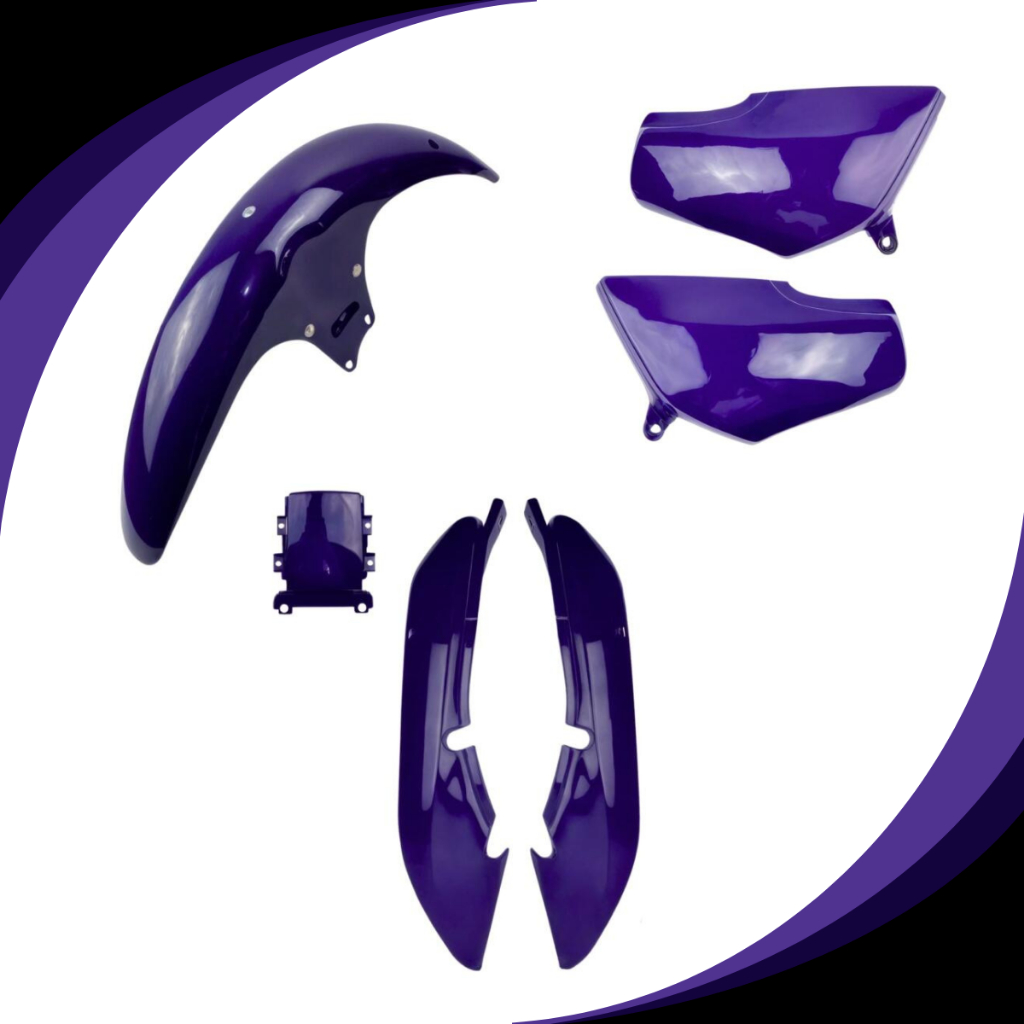 Kit Carenagem Completo Cg Titan 125 Roxo 1998 1999 Tampa Lateral + Rabeta + Paralama Dianteiro Roxo Abrolhos Pintado