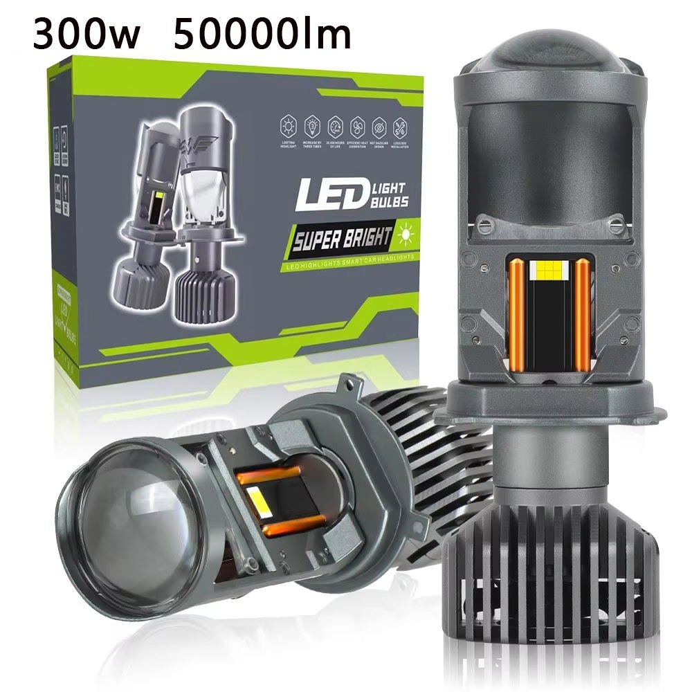 Par Farol Carro Lâmpada Super Brilhante Led 300W 50000LM 9006HB4 H4-GT9 Lâmpada Farol Baixo E Alto Lampada Mini Projetor