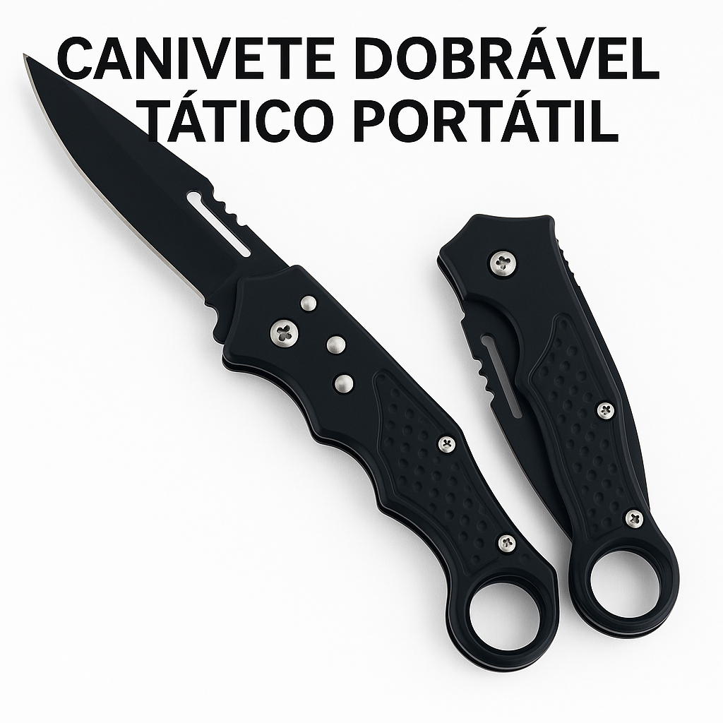 Canivete Tático Automático Saque Rápido Aço Faca Retrátil Camping Pesca