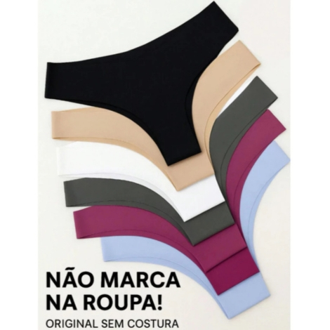Kit 5 Calcinhas Invisivel Sem Costura Tanga Conforto Corte Laser Lingerie Nao Marca