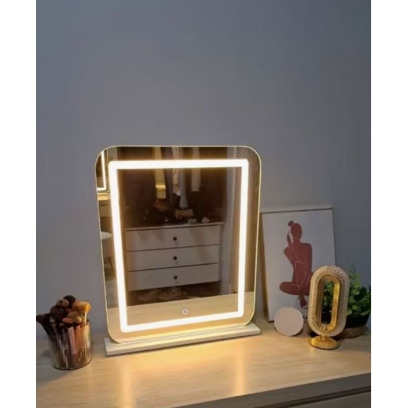 espelho penteadeira maquiagem bancada 60x50 base 50cm em Oferta na Shopee
