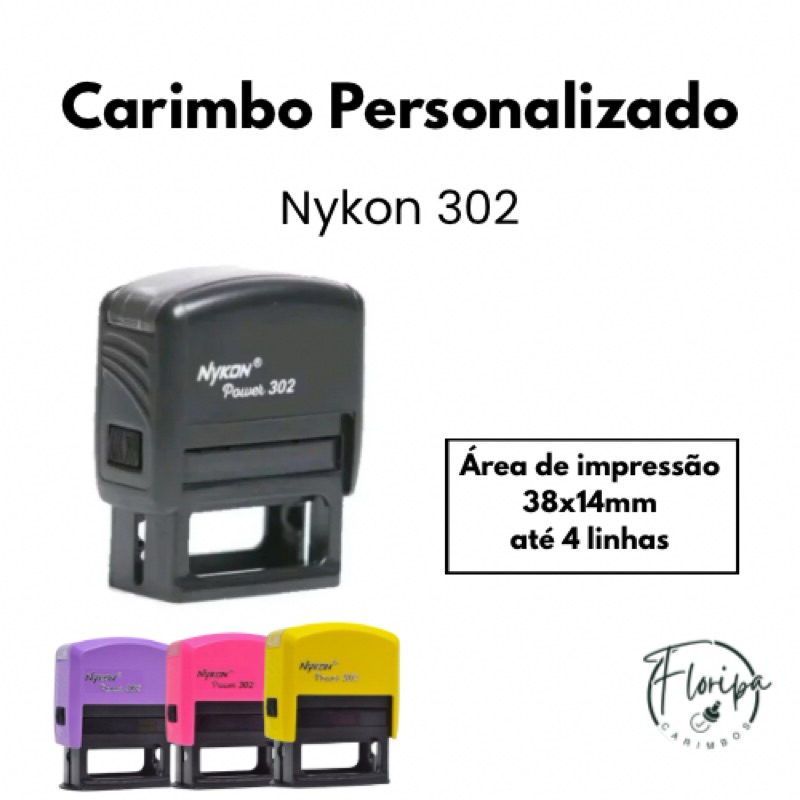 Carimbo Automático Personalizado NYKON 302 Profissionais Médico Enfermeira Corretor Psicologia