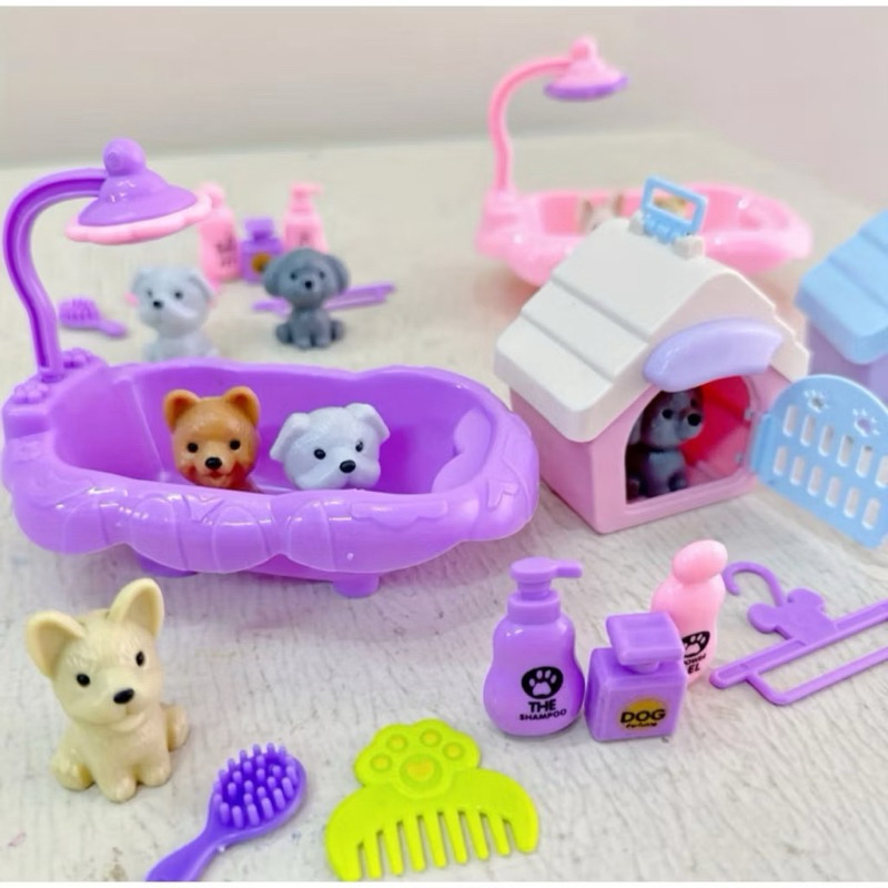 Kit Pet banho, brinquedo pra meninas, vida  dos pets brinquedos, pet veterinária, pet miniatura infantil, pet criança em Oferta na Shopee