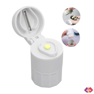 Porta Comprimido Multiuso Com Amassador E Cortador Armazenamento Duplo Envio Imediato