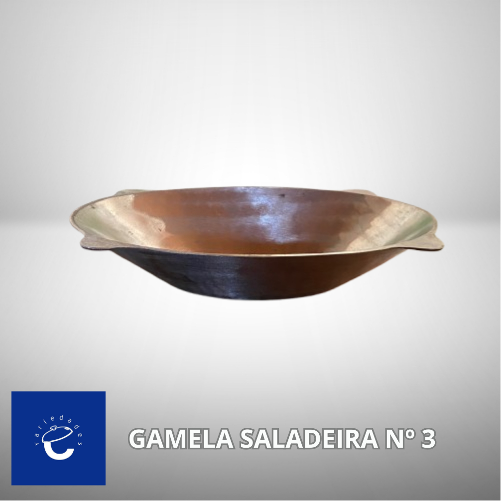 Gamela SALADEIRA Nº3 - 4 litros - Alumínio Fundido Batido Polido Rústico - Gamela artesanal 3