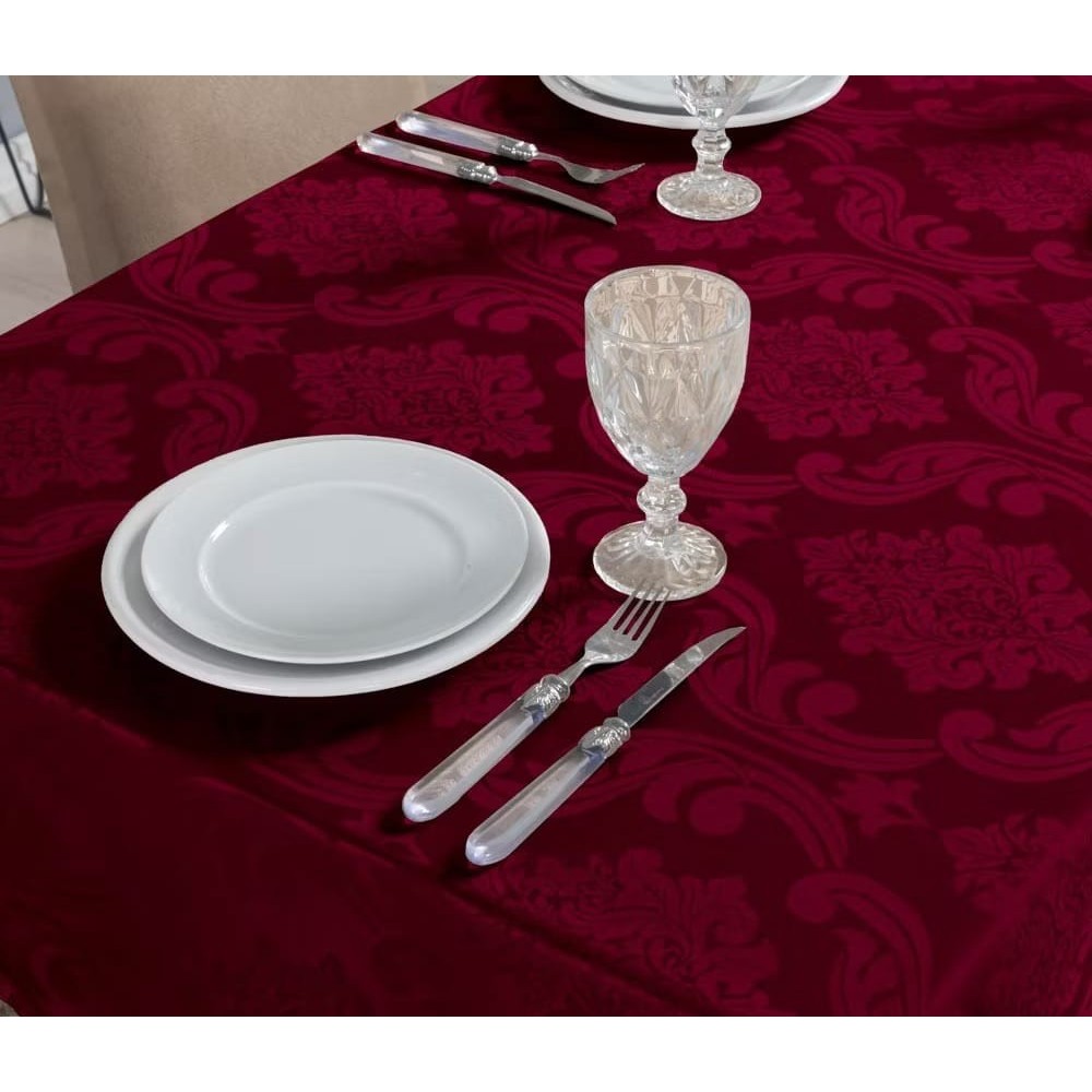 Toalha Mesa Jacquard 2,00x1,40 Retangular 6 Lugares - Decoração, Cozinha, Mesa Posta, Sala de Jantar