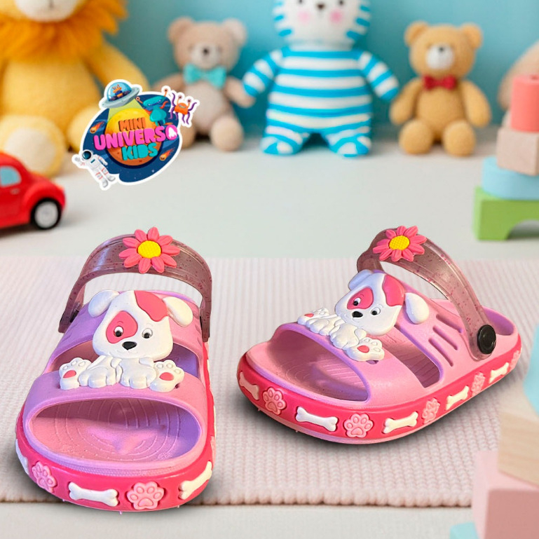 papete,infantil cachorrinho rosa para meninas, confortavel macia antiderrapante, sandalias babuche