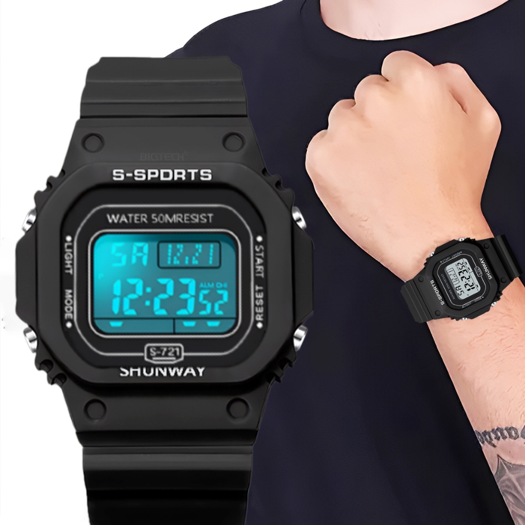 Relógio Masculino Aqua Digital Esportivo A Prova D'água Com 7 Cores Luminosas em Oferta na Shopee