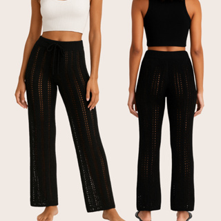 Saida De Praia Calça Croche Moda Verao Blogueira Tricot Luxo em Oferta na Shopee