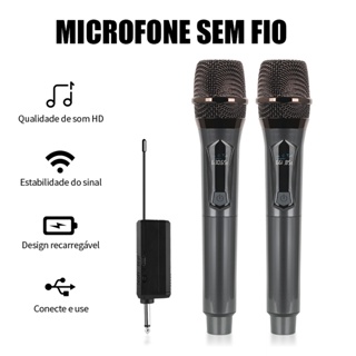 Microfone sem fio recarregável para karaokê doméstico, performance em palco, ktv, canto dedicado em Oferta na Shopee