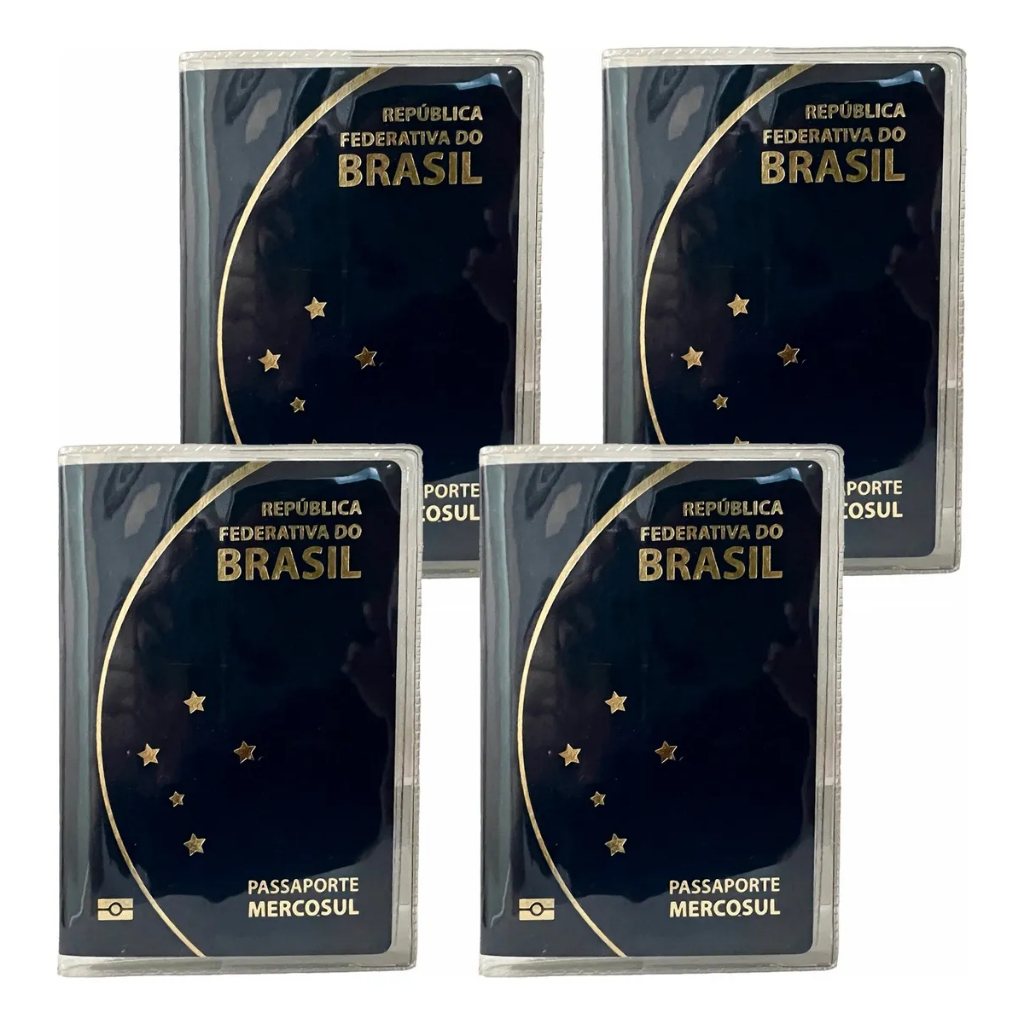 4 capa para Passaporte Modelo Novo Transparente 4 capa para Passaporte Modelo Novo Transparente