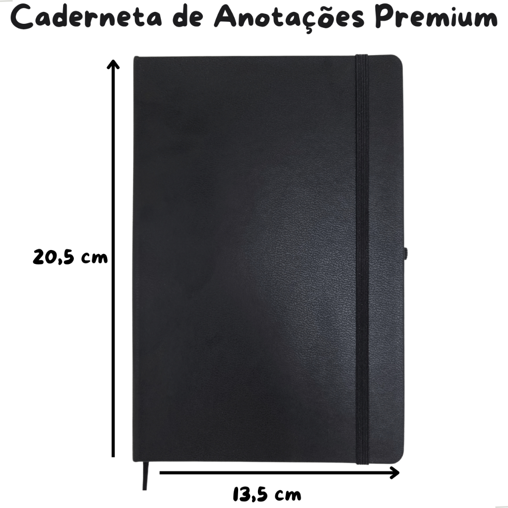 Caderneta Anotação A5 Executiva SKETCHBOOK Tipo Moleskine Couro Sintético Premium