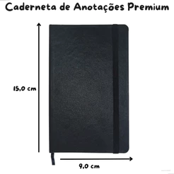 Caderneta Anotação de Bolso Executiva SKETCHBOOK Tipo Moleskine Couro Sintético Premium