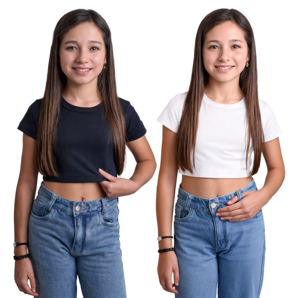 Kit 2 Blusa Cropped Menina InfantIl Juvenil Moda Blogueirinha 8 a 12