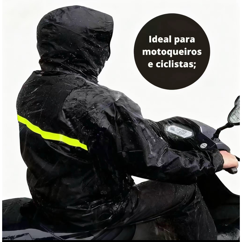 【Desconto 50%】Kit Capa de Chuva Conjunto Completo Para Motoqueiro Adulta Masculina Feminina Alta Qualidade