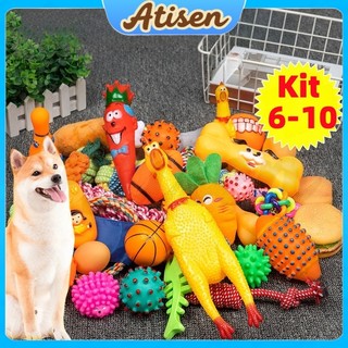 10/6 peças Brinquedos Mordedores para Filhotes Alivia Coceira na Gengiva Remove Placa Nat…