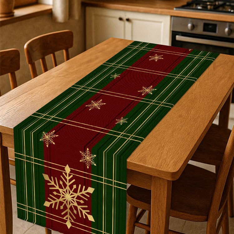 Trilho Caminho De Mesa Passadeira Toalha Estampada 0,45x1,45 Natal