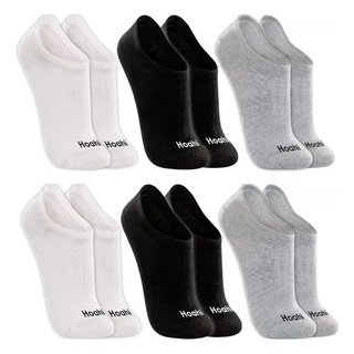 Kit 6 Pares Meias Hoahi Invisível Sapatilha Cano Baixo Confortável Masculina Feminina Algodão