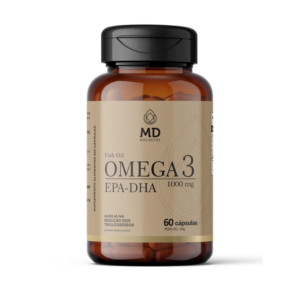 Omega 3 Óleo de Peixe EPA-DHA 1000mg 60 Cápsulas Max Detox
