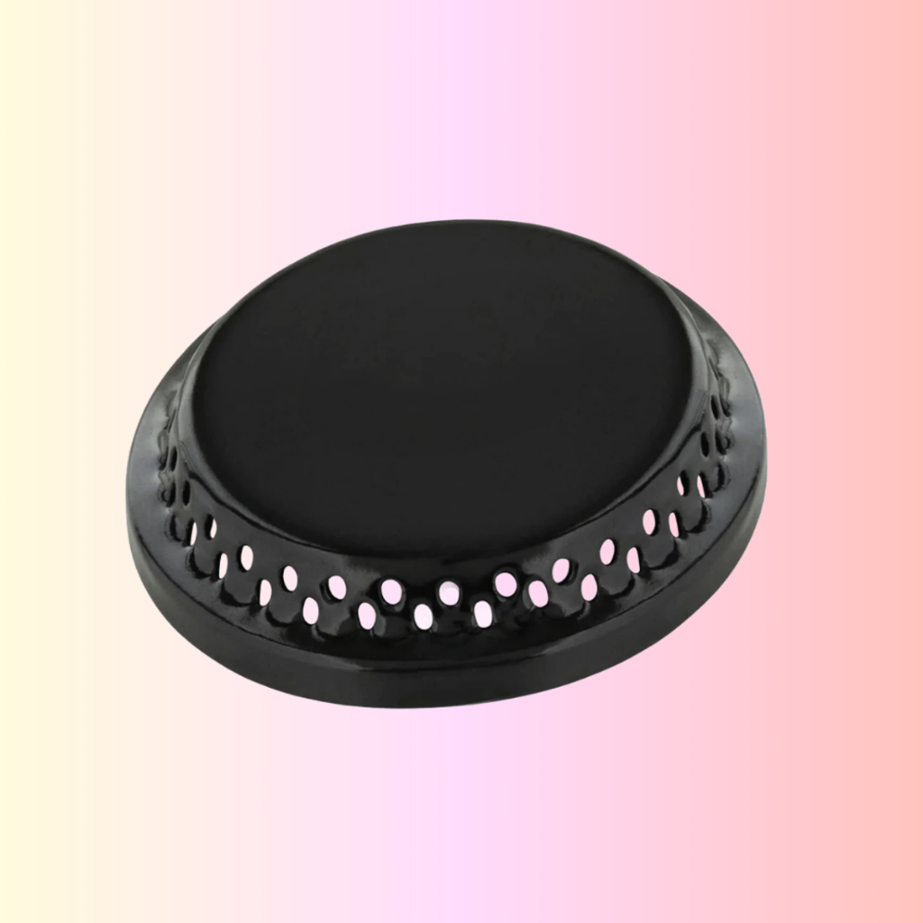 1 Espalhador Tampinha boca P/ Fogão Dako Antigo Esmaltado Preto Metalúrgica Roa