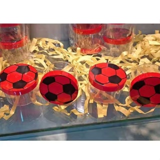 Kit C/ 10 ou C/20 Potes Acrílico 5,4cm Bola de Futebol Copa Lembrancinhas em Oferta na Shopee