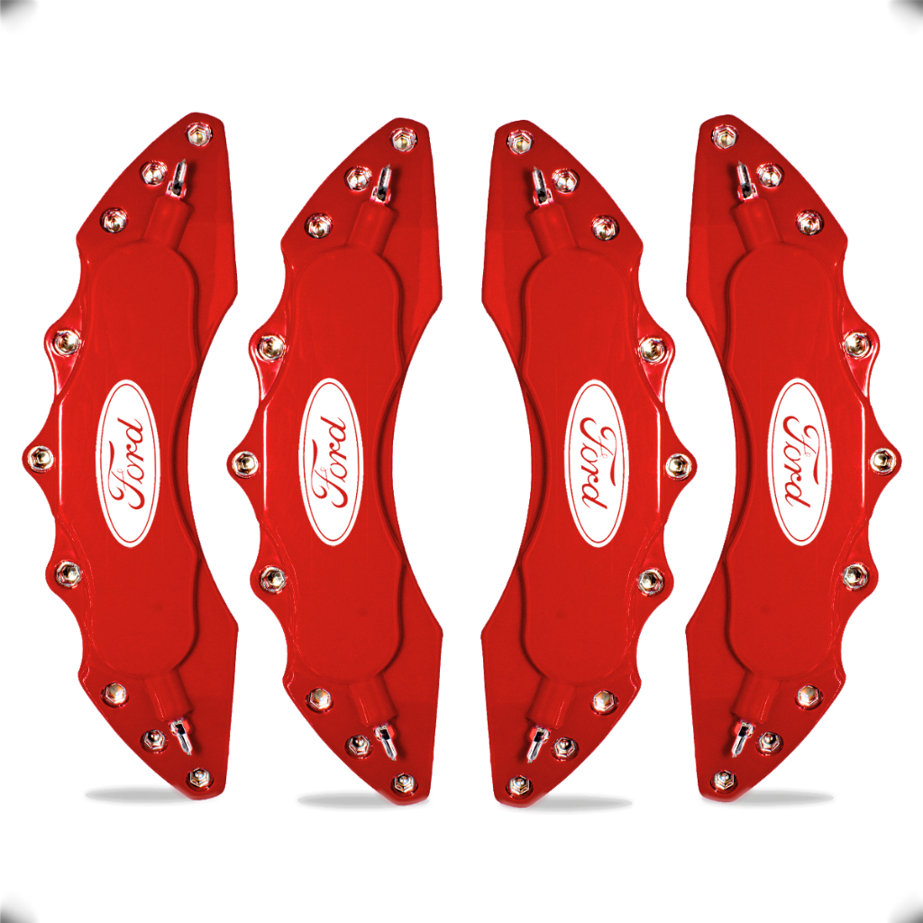 Capa de Pinça de Freio Universal Esportiva Logo Ford Ka Fiesta Focus Fusion + Cola Adesiva para Fixação