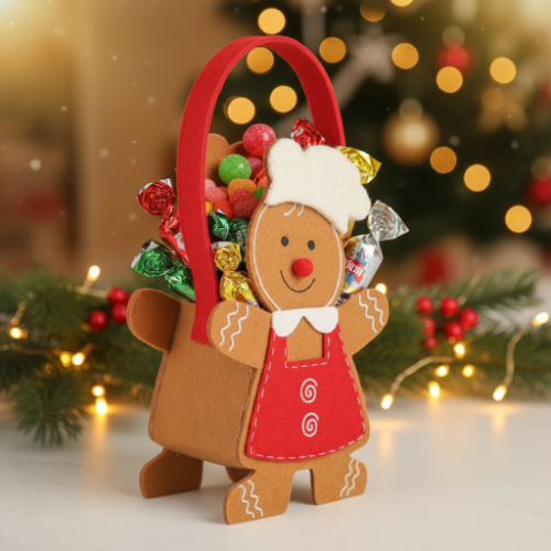 Enfeite Ginger Bread em feltro natalino