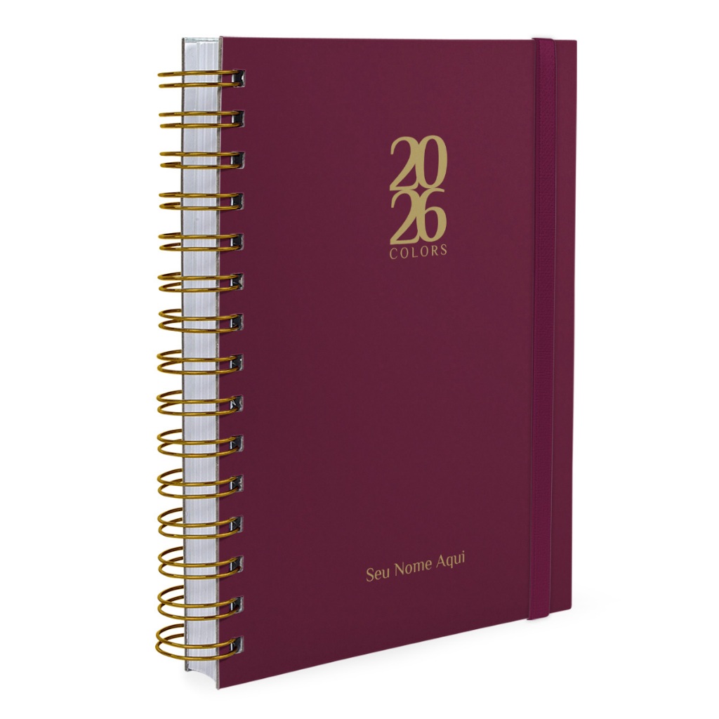 Agenda 2026 Plus Capa Dura Personalizada Solid Colors em Oferta na Shopee