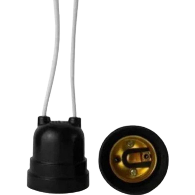 Kit com 10 Soquetes E27 com Rabicho | Bocal Termoplástico Pendente para Lâmpada 110/220V
