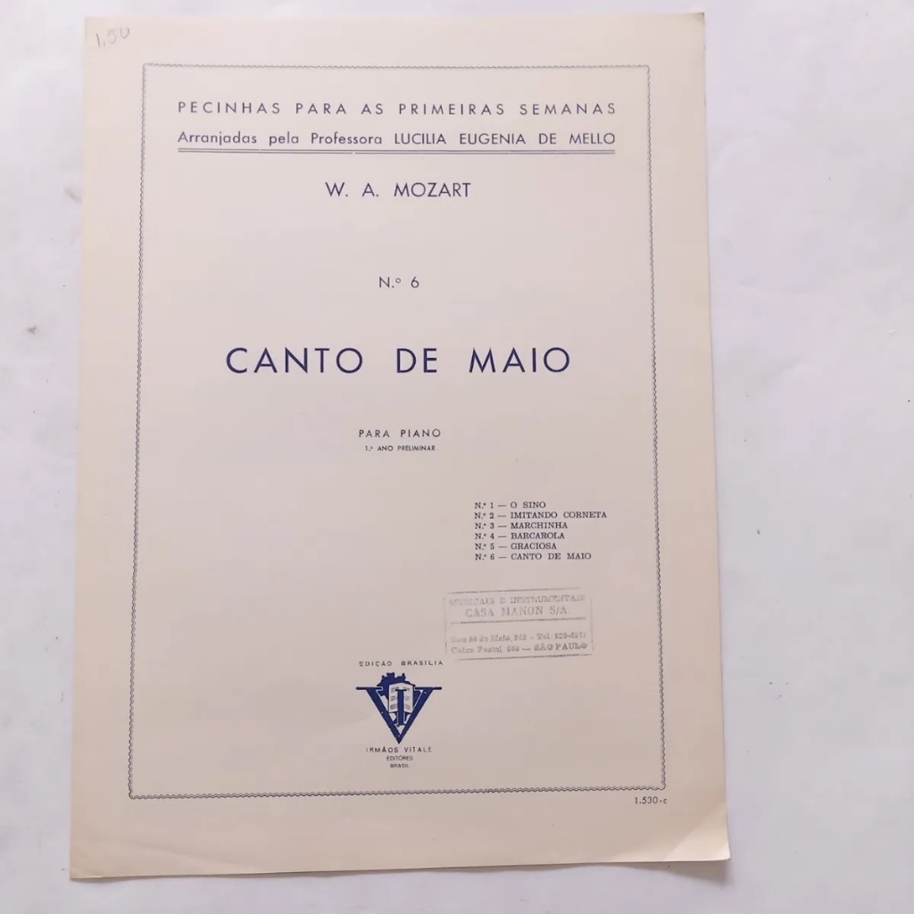 Partitura Canto De Maio Para Piano N: 6 (Usado)