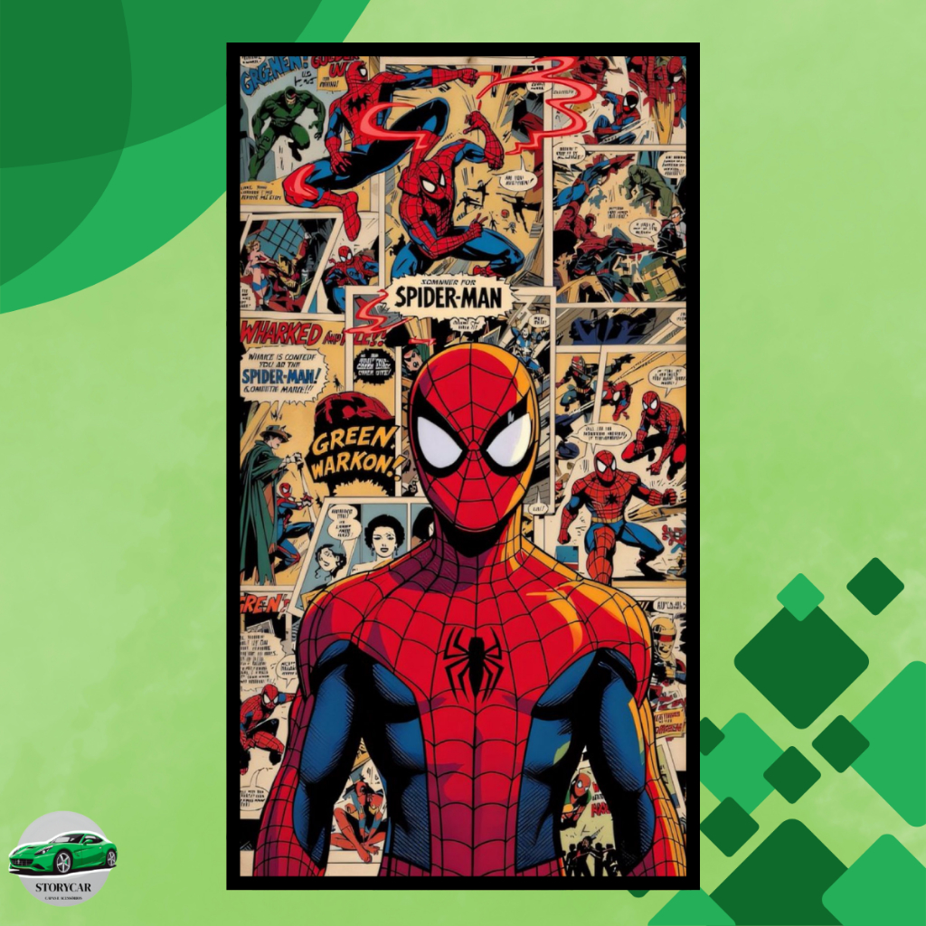 Placa Decorativa MDF Quadro Homem-Aranha Spider-Man HQ Retrô Super-Herói