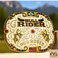 Fivela Country BullRider Rodeio Exclusiva Dourada Festa Peão Western Cowboy Premium Sertanejo