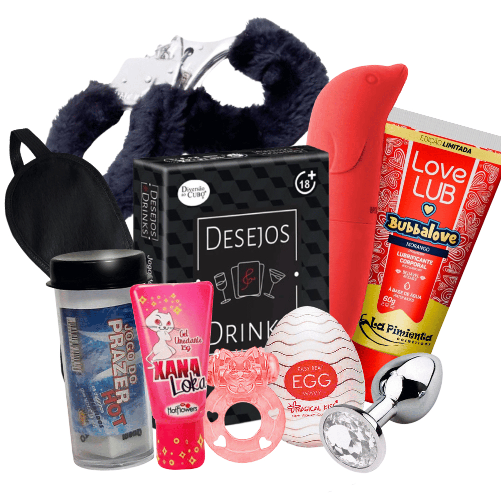 Kit 10 em 1 sexy shop para casal Jogos + Lubrificantes + Vibradores + Alegemas e mais! em Oferta na Shopee