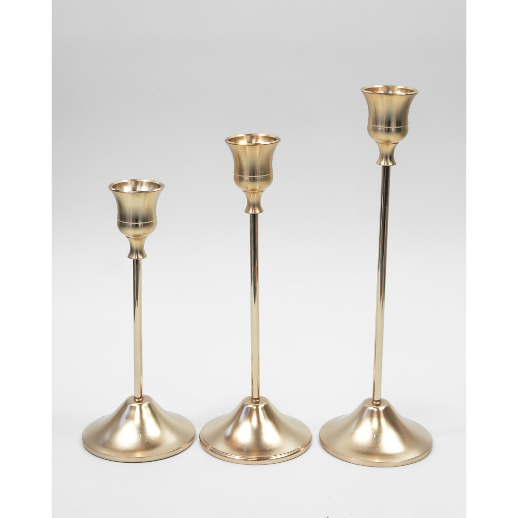 Kit 3 Castiçal Suporte de Velas Metal, Decoração sala, quarto, Casamento, altar, presente, Halloween em Oferta na Shopee