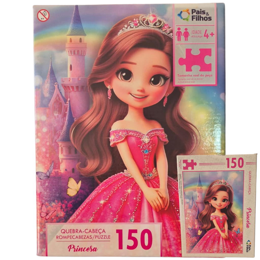 Quebra cabeça Princesa 150 peças diversão família em Oferta na Shopee