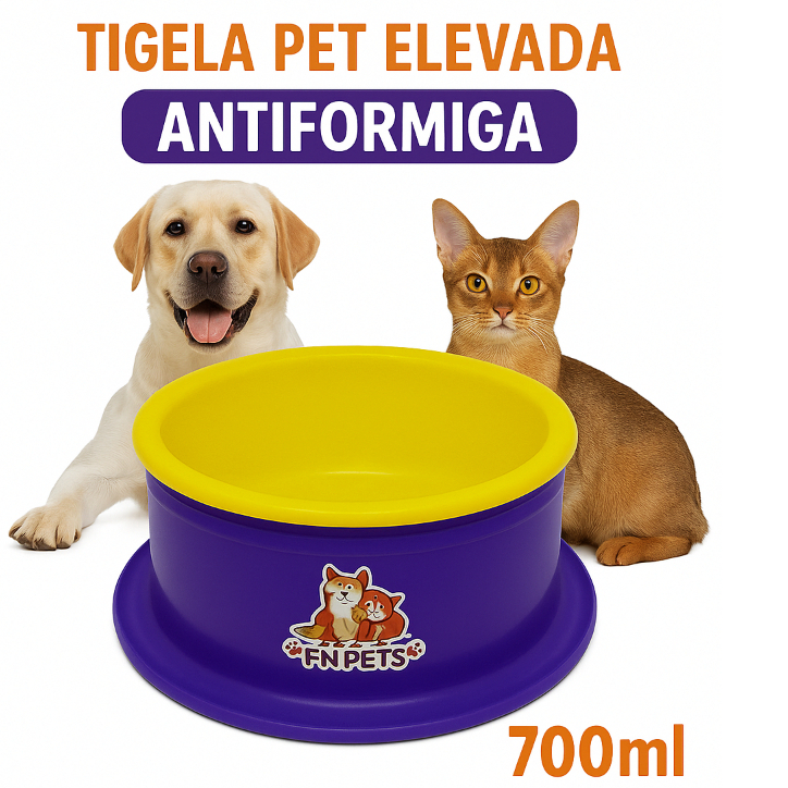 Comedouro cachorro Bebedouro Pet Elevado 700ml | Tigela Antiformiga + Anti Refluxo para Cães e Gatos