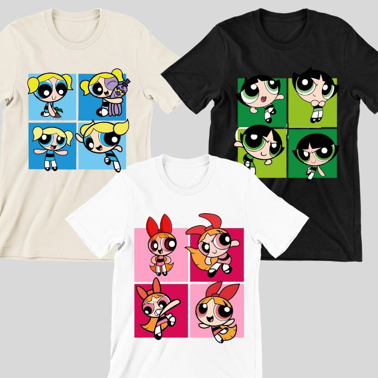 kit camiseta feminina KIT 3 CAMISETAS MENINAS SUPER PODEROSAS camiseta 100% algodão