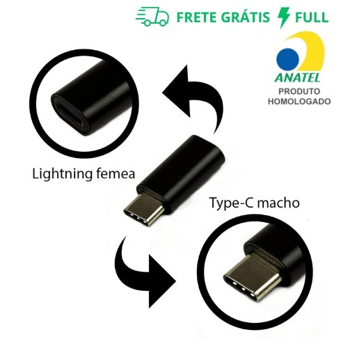 ADAPTADOR LIGHTNING FÊMEA PARA USB-C MACHO OTG+USB