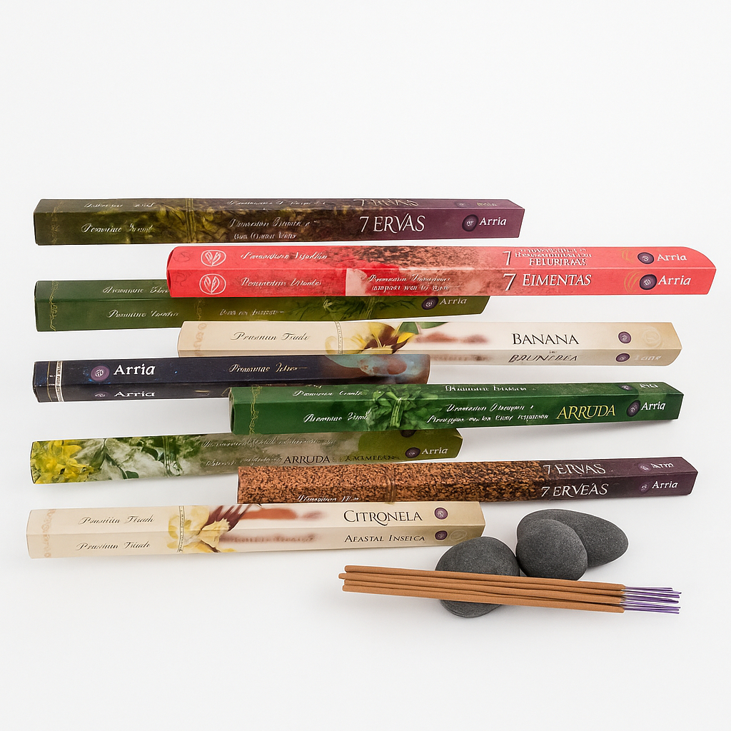 Incenso Indiano Atria 0% Carvão Caixa Com 8 Varetas - Diversos Aromas