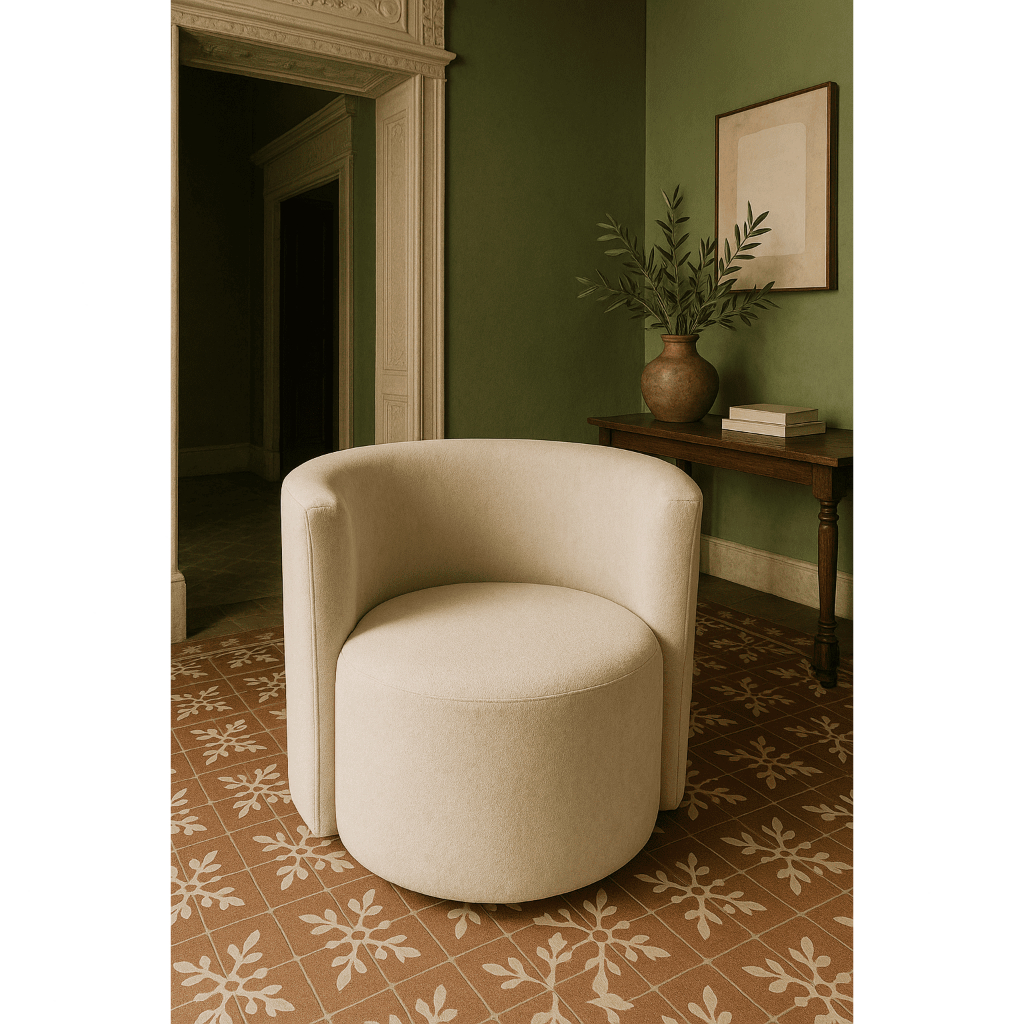 Poltrona Napa Cadeira Sala Decorativa Orgânica Bouclé Real  Moveis de Luxo - Trida Moveis