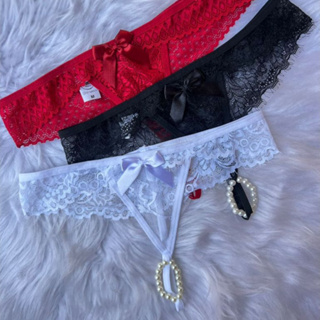 Lingerie Kit 3 Peças Calcinha Fio DentalTailandesa Com Pérolas em Oferta na Shopee