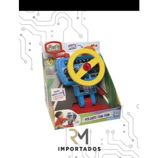 Volante Infantil Bibi Fomfom Bebê Som Buzina Retrovisor Elka
