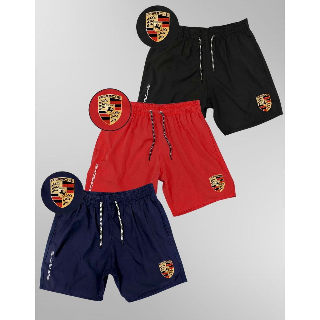 KIT 3 Bermuda Elastano premium  - PORSCHE 01  Esporte praia academia, ideal para pratica de lutas, futebol, corridas.